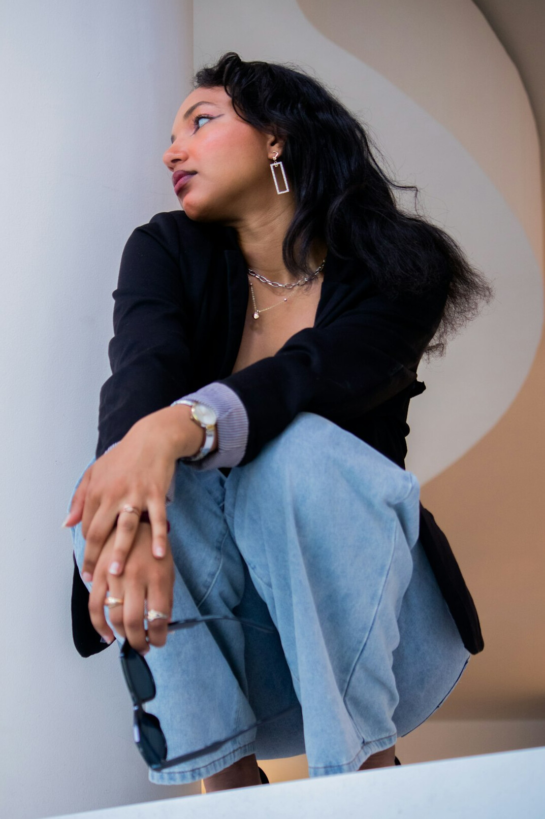Portrait of a smiling businesswoman in a blazer