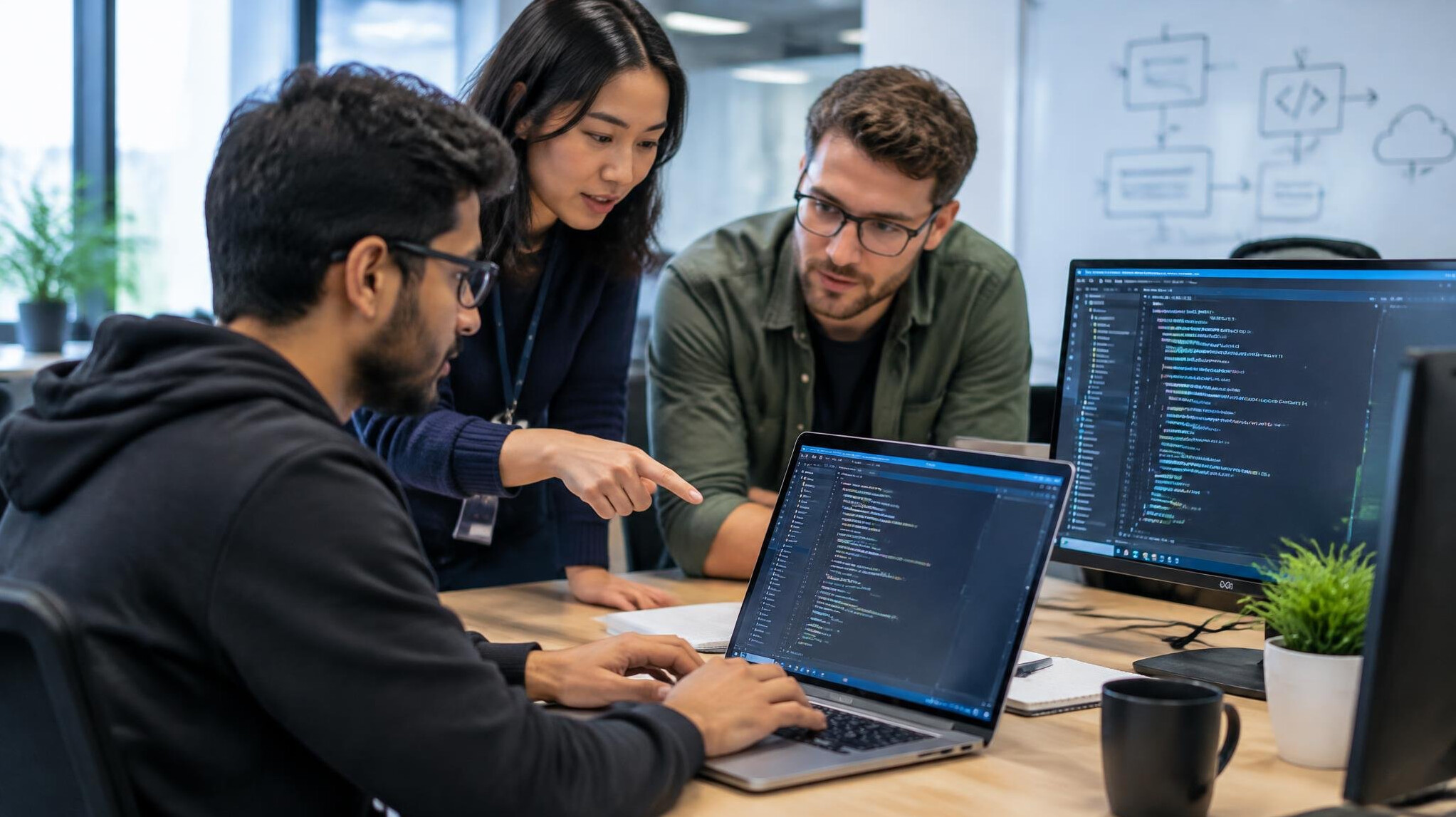 developers collaborating on project