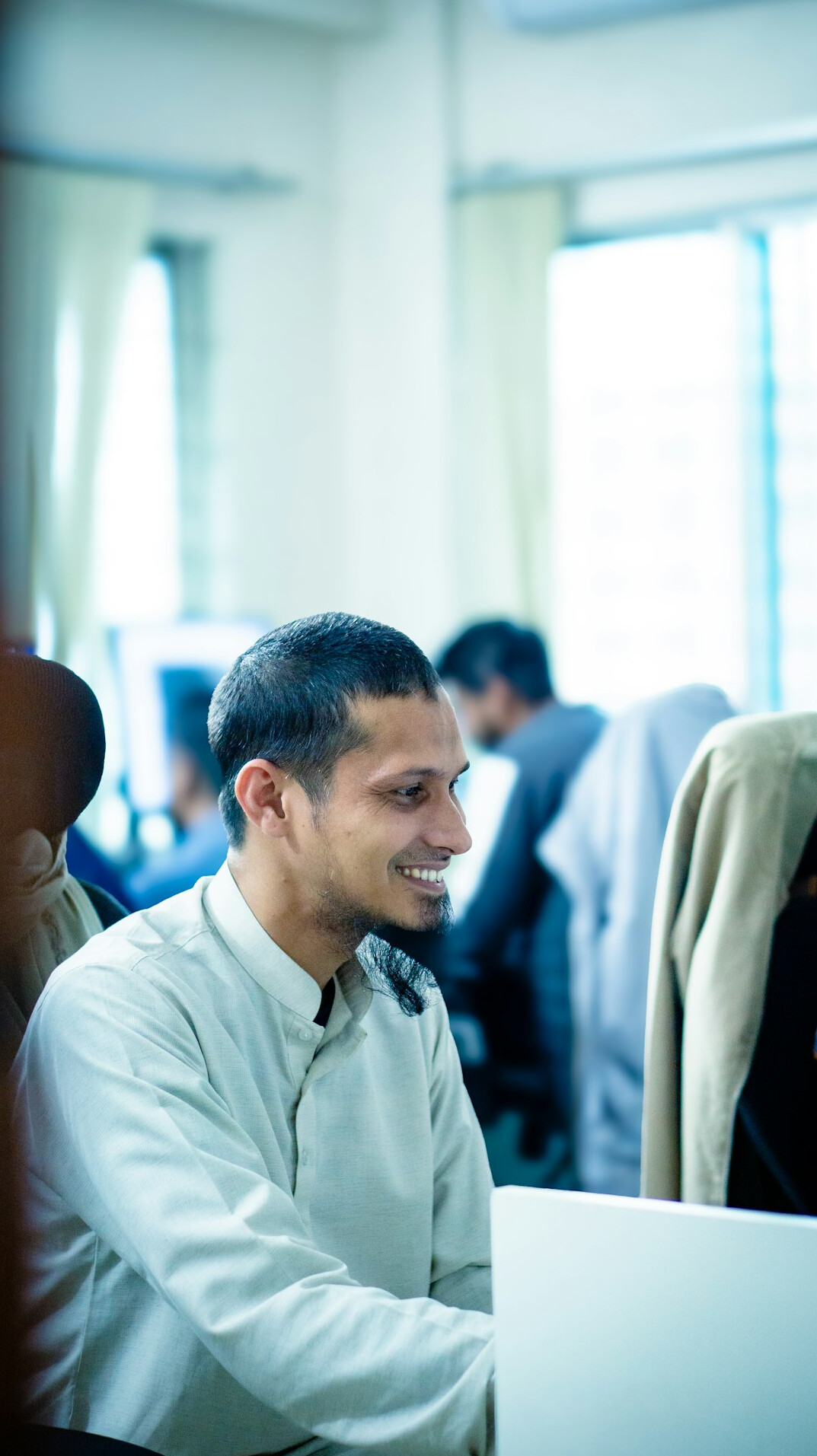 happy employees in office