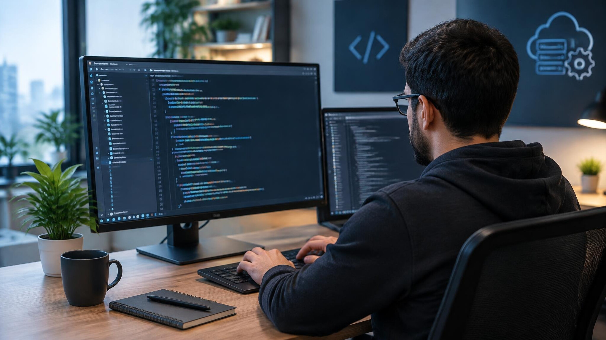 code on computer screen